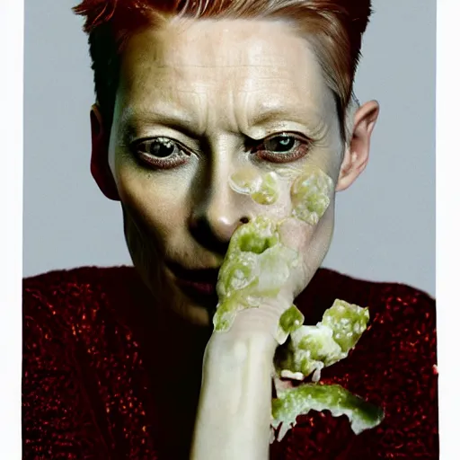 Image similar to tilda swinton lentils double exposure