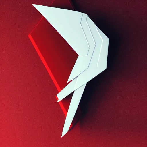 Prompt: geometric white eagle flying above an open black book, icon, red background, vector, simple logo, cgsociety, artstation, octane render