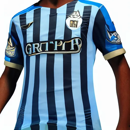 Prompt: Grêmio FBPA soccer jersey, realistic, 4k,super detailed, very real, uhd, real life