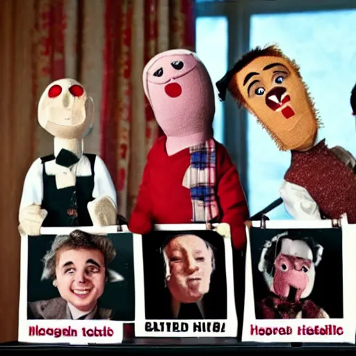 Image similar to I am sure these puppets are very smart and have a very clear understanding of the principles of film.