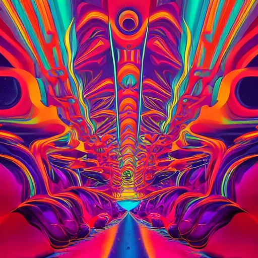 Image similar to psychedelic abstract digital artwork reminiscent of album covers from the 70's in the art style of Alena Aenami, Marcel Marcel and Metzinger