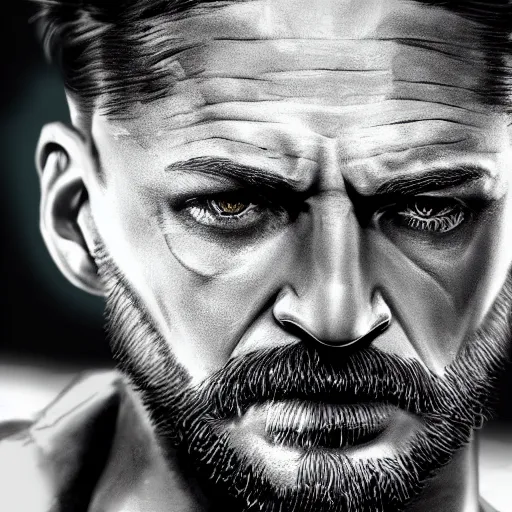 Image similar to Tom Hardy as wolverine 4K quality Photorealism