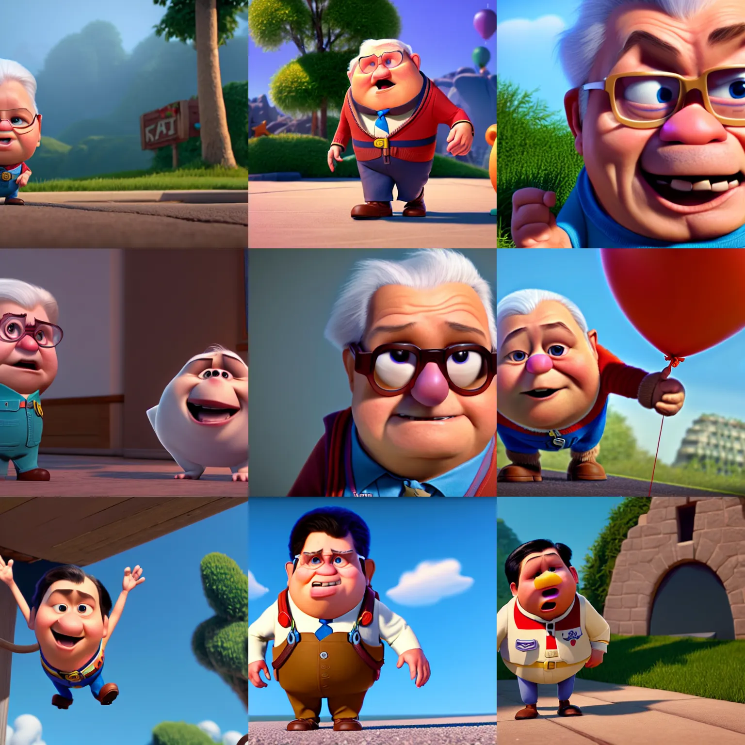 Image similar to lech kaczynski as a pixar disney character from up ( 2 0 0 9 ), unreal engine, octane render, 3 d render, photorealistic