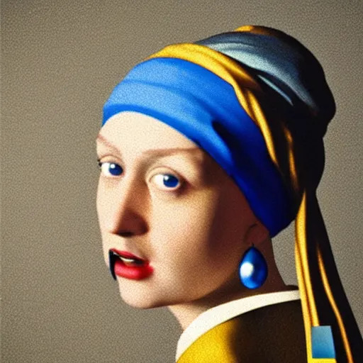 Image similar to Hitler with a Pearl Earring Painting by Johannes Vermeer, octane render, ethereal lighting, smooth, sharp focus