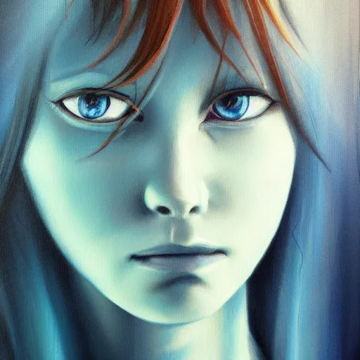 Image similar to sadness blue melancholy, stormy, moody, artstation, painting