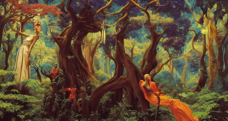 Image similar to Enchanted and magic forest, by Thomas Blackshear