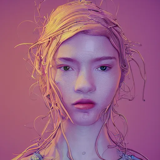 Prompt: the portrait of an unbelievably beautiful, elegant, and sophicated young instagram model partially made of broccoli, an ultrafine detailed illustration by james jean, intricate linework, bright colors, final fantasy, behance contest winner, vanitas, angular, altermodern, unreal engine 5 highly rendered, global illumination, radiant light, detailed and intricate environment