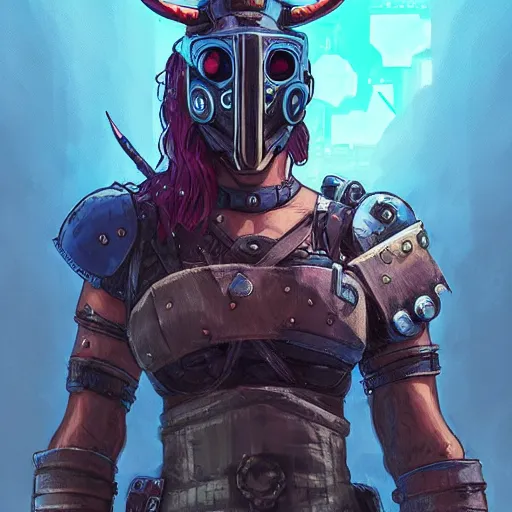 Image similar to cyberpunk viking helmet mask warrior goddess robot ninja fantasy, art gta 5 cover, official fanart behance hd artstation by jesper ejsing, by rhads, makoto shinkai and lois van baarle, ilya kuvshinov, ossdraws