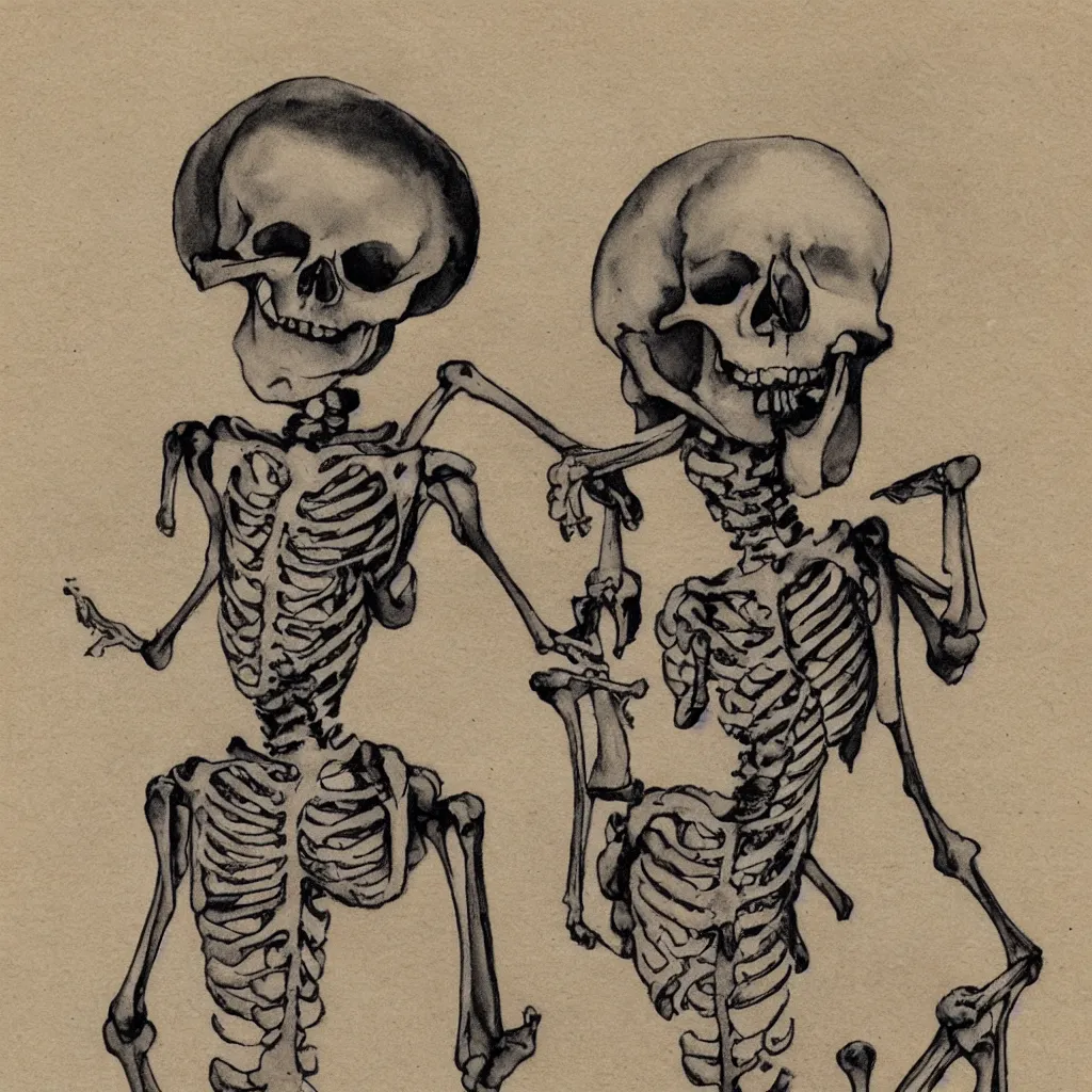 Image similar to a cute vintage skeleton
