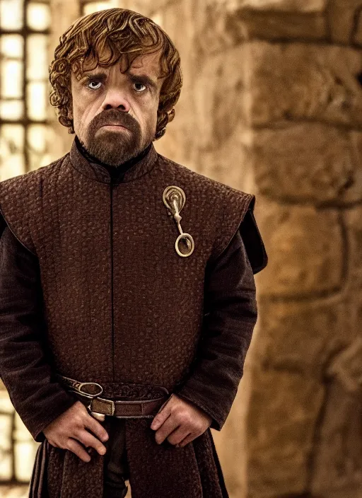 Prompt: tyrion lannister is taller than everyone