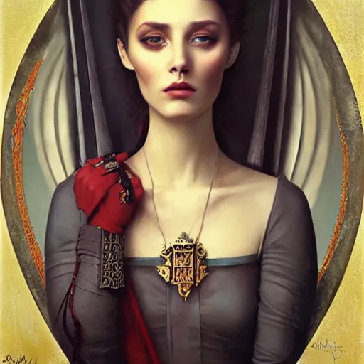 Image similar to beautiful young medieval queen by tom bagshaw