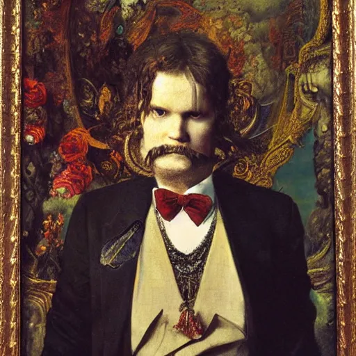 Image similar to andy richter, tuxedo, gustave moreau