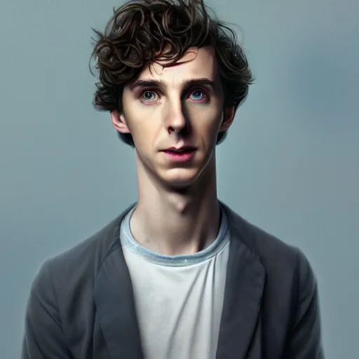 Prompt: portrait of a hybrid of benedict cumberbatch and freddie highmore and and timothee chalamet like the doctor who, photo realistic, highly detailed, perfect face, fine details, by ha gyung, zac retz, peter mohrbacher, kezie demessance, greg rutkowski, alexandros pyromallis