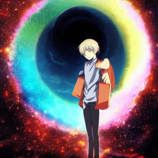 Prompt: the end of the universe, key anime art