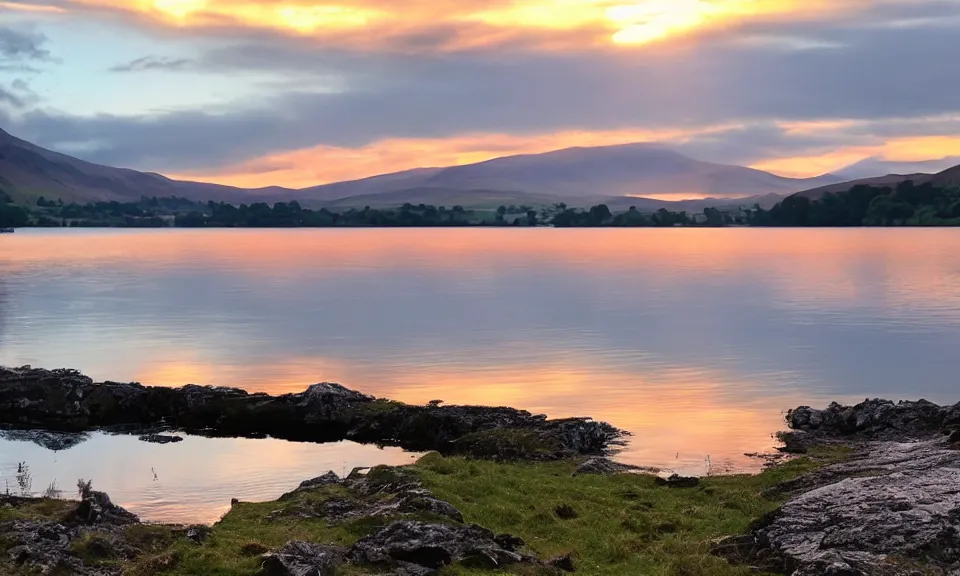 Image similar to sunset at the lake district