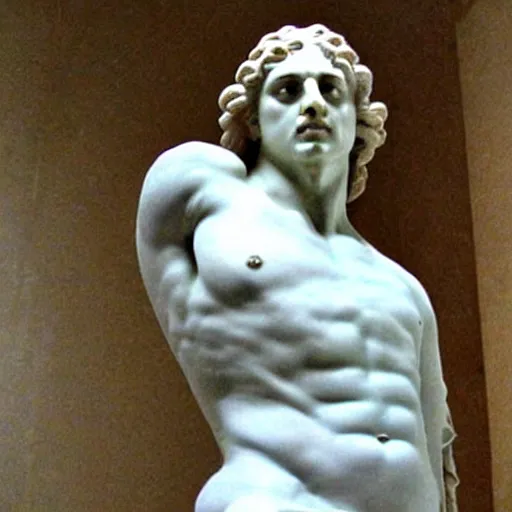 Image similar to jhonny deep as a greek marble statue