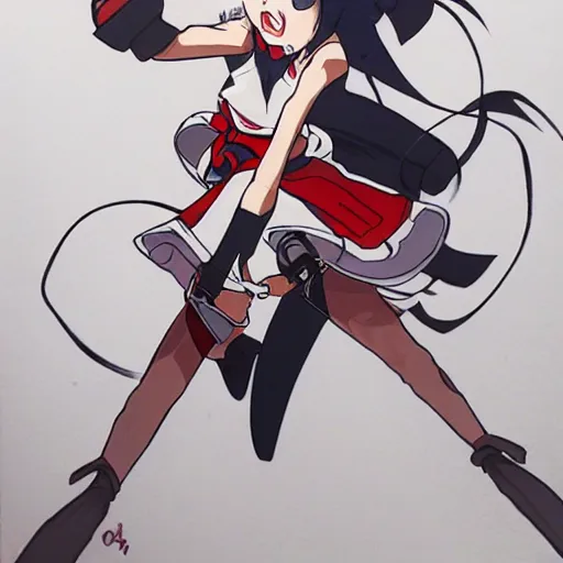 Prompt: perfectly drawn Ryuko Matoi by Yoh Yoshinari