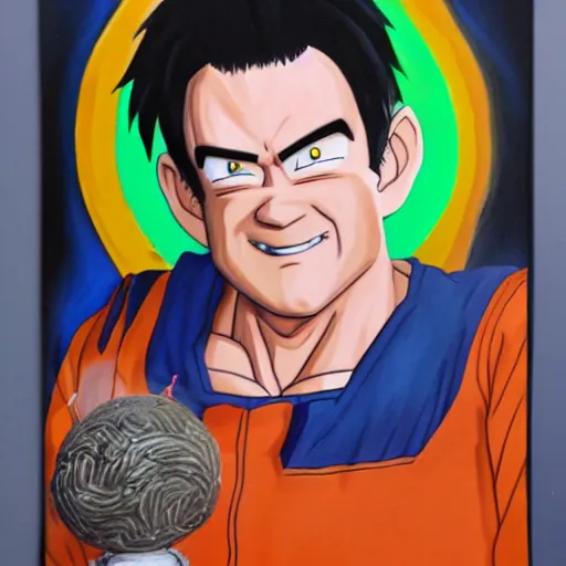 Image similar to Painting of David Koechner, official, detailed, character dragonball, award winning artwork, Akira Toriyama