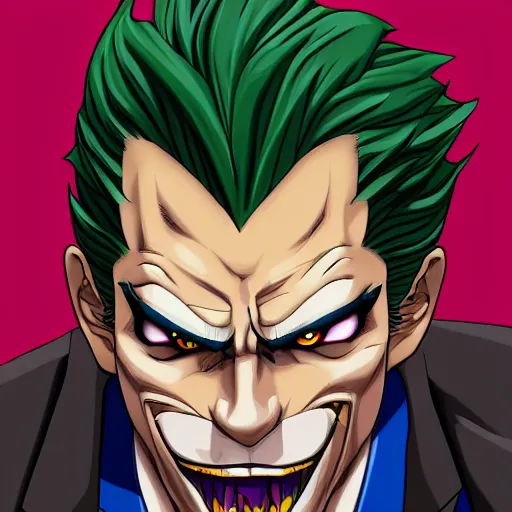 Image similar to Phoenix Wright as the Joker, highly detailed, trending on artstation