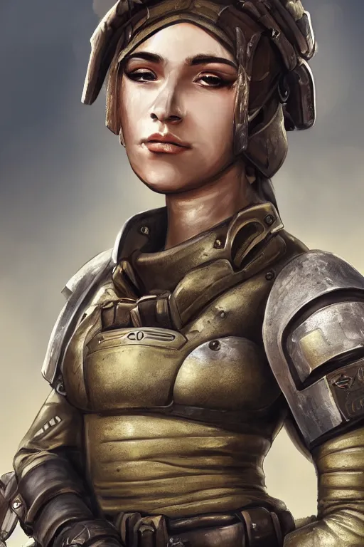 Image similar to female mercenary guard, pretty face, ultra detailed, digital art, 8k ,character ,realistic, portrait, hyperrealistic