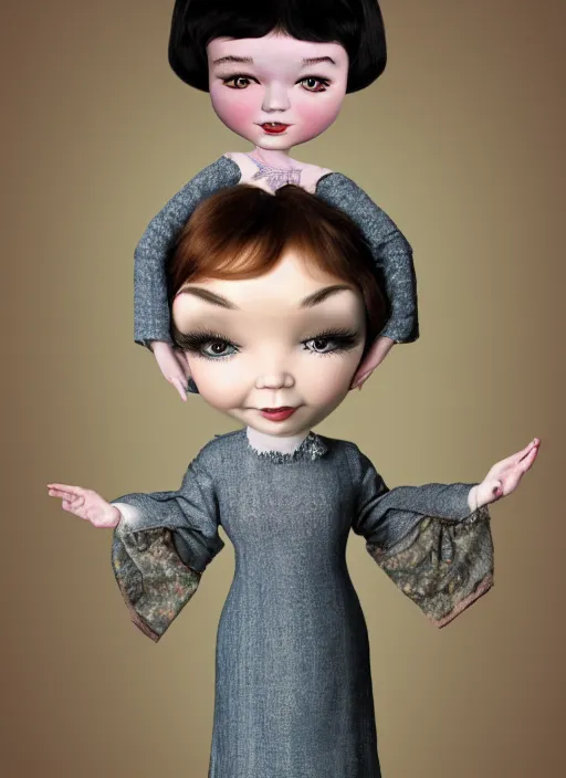 Prompt: a young shirley MacLaine as a mark ryden doll, detailed digital art, trending on Artstation