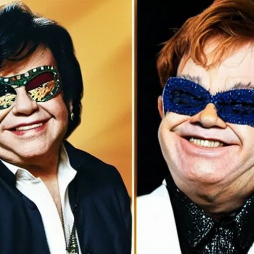 Prompt: juan gabriel meets elton john