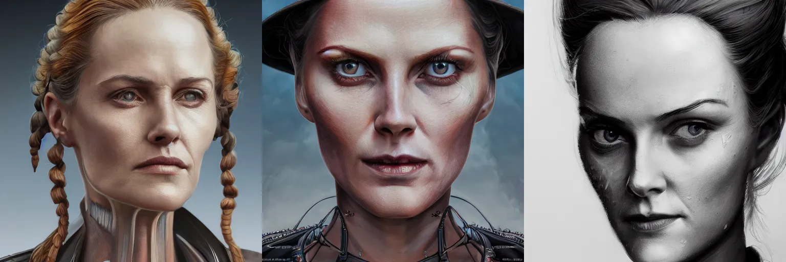 Prompt: A beautiful detailed portrait painting of Dolores Abernathy, westworld, robot revolution, apocalypse, highly detailed, digital painting, artstation, cgscoiety, cinematic, intricate, smooth, sharp focus, illustration, Unreal Engine 5, concept art, 8K, art by Mark Robert Taylor.