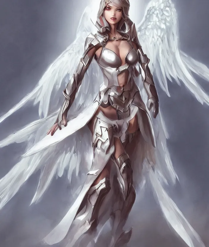 Image similar to Concept art, angel knight girl, artstation trending, artgerm highly detailded