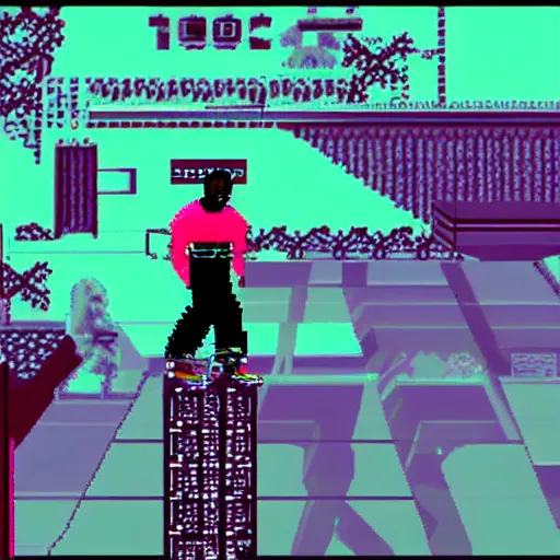 Prompt: 1990s videogame still of a videogame about Kanye West