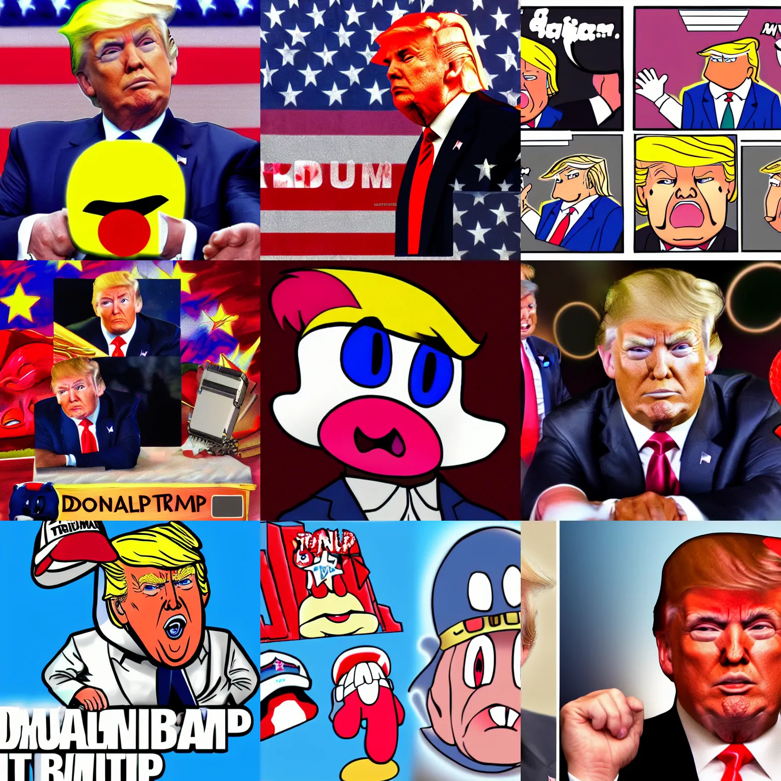 Prompt: donald trump as kirby