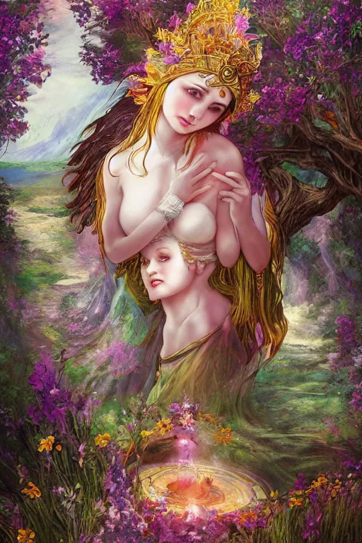 Prompt: The Goddess of Summer | fantasy art