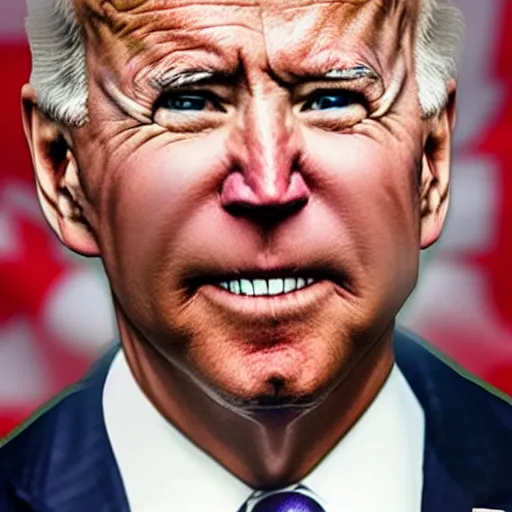 Image similar to joe biden with glowing red eyes, photoshop