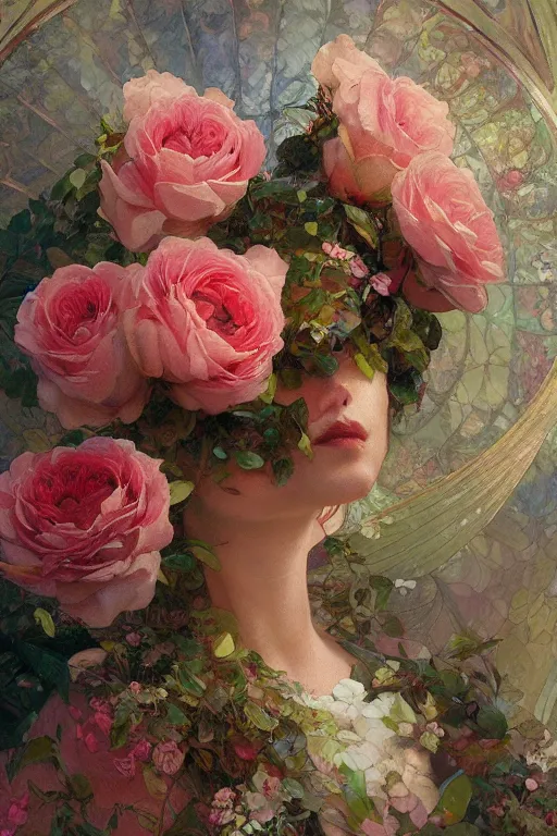 Prompt: an intricate artistic painting of a beautiful roses pattern with painterly motives and textures, hyper detailed, octane render, vivid colors, artstation, by jeremy mann, by alphonse mucha, by boris vallejo