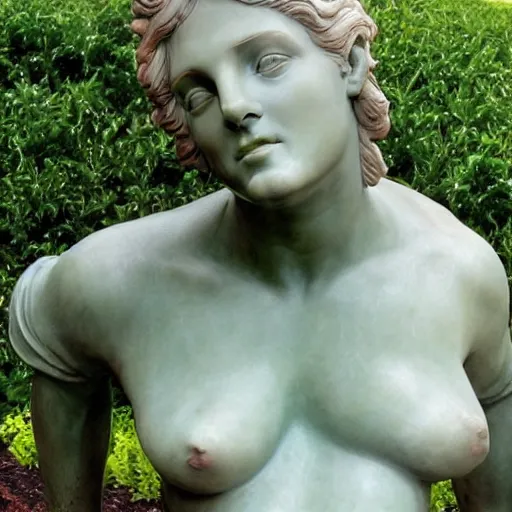 Image similar to beautiful sculpture the venus de milo but it's ron pearlman's face and body