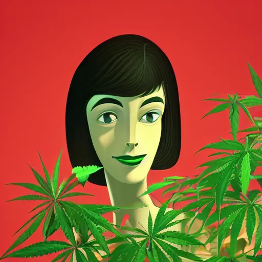 Prompt: cartoon portrait of a hard working australian woman with a one paper - joint alight ; cannabis. octane 4 k render natural skin tones, by eyvind earle, female australian award winning illustration