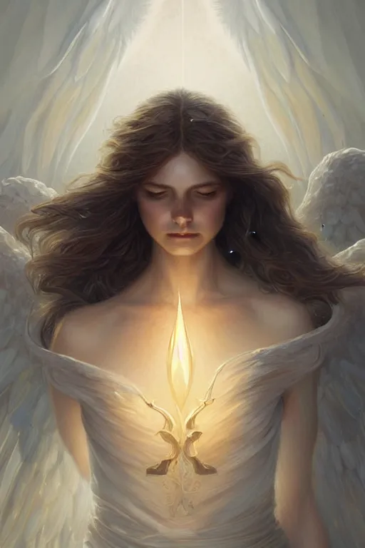 Image similar to Nearthendahl angels, fantasy, long hair, intricate, elegant, highly detailed, digital painting, artstation, concept art, smooth, sharp focus, illustration, art by artgerm and greg rutkowski and aleister crowley