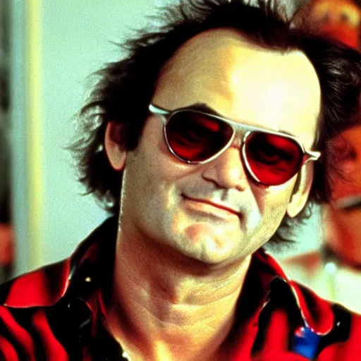 Image similar to bill murray in fear and loathing in las vegas, movie still, promotional shot