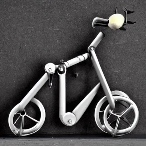 Image similar to a cute beautiful alien shaped bicycle by H.R. Giger