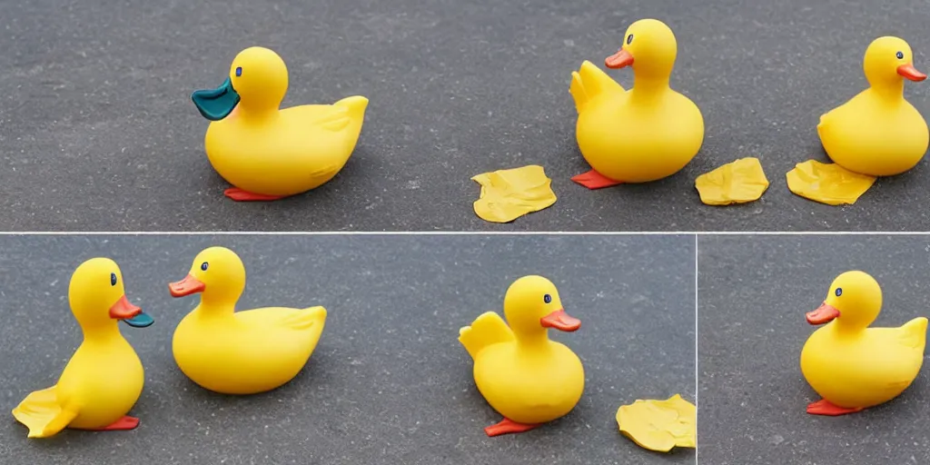 Image similar to transformation of a duck to a rubber duck