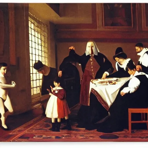 Prompt: royal family during an argument, diego velazquez, very detailed, cinematic, dynamic light