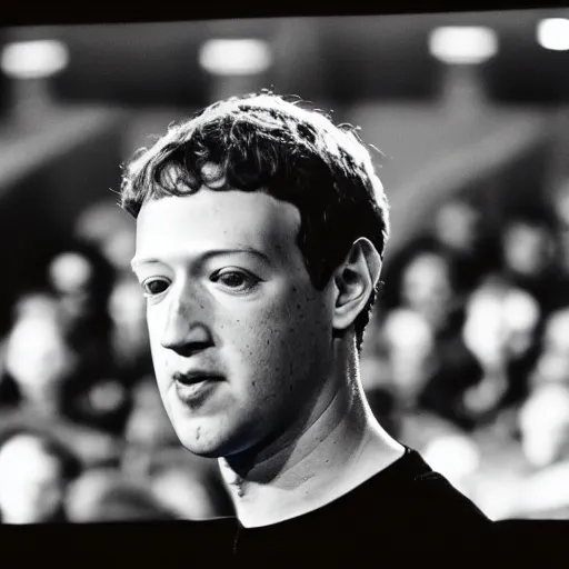 Image similar to 3 5 mm macro photograph of mark zuckerberg watch the original star wars in a movie theater