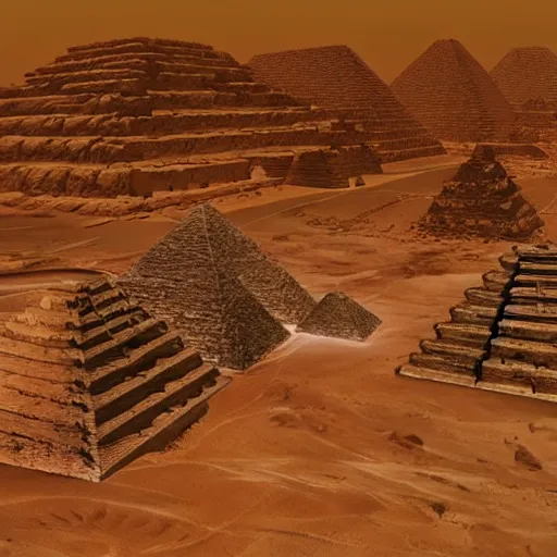 Image similar to hidden ancient megastructures and great pyramids on Mars