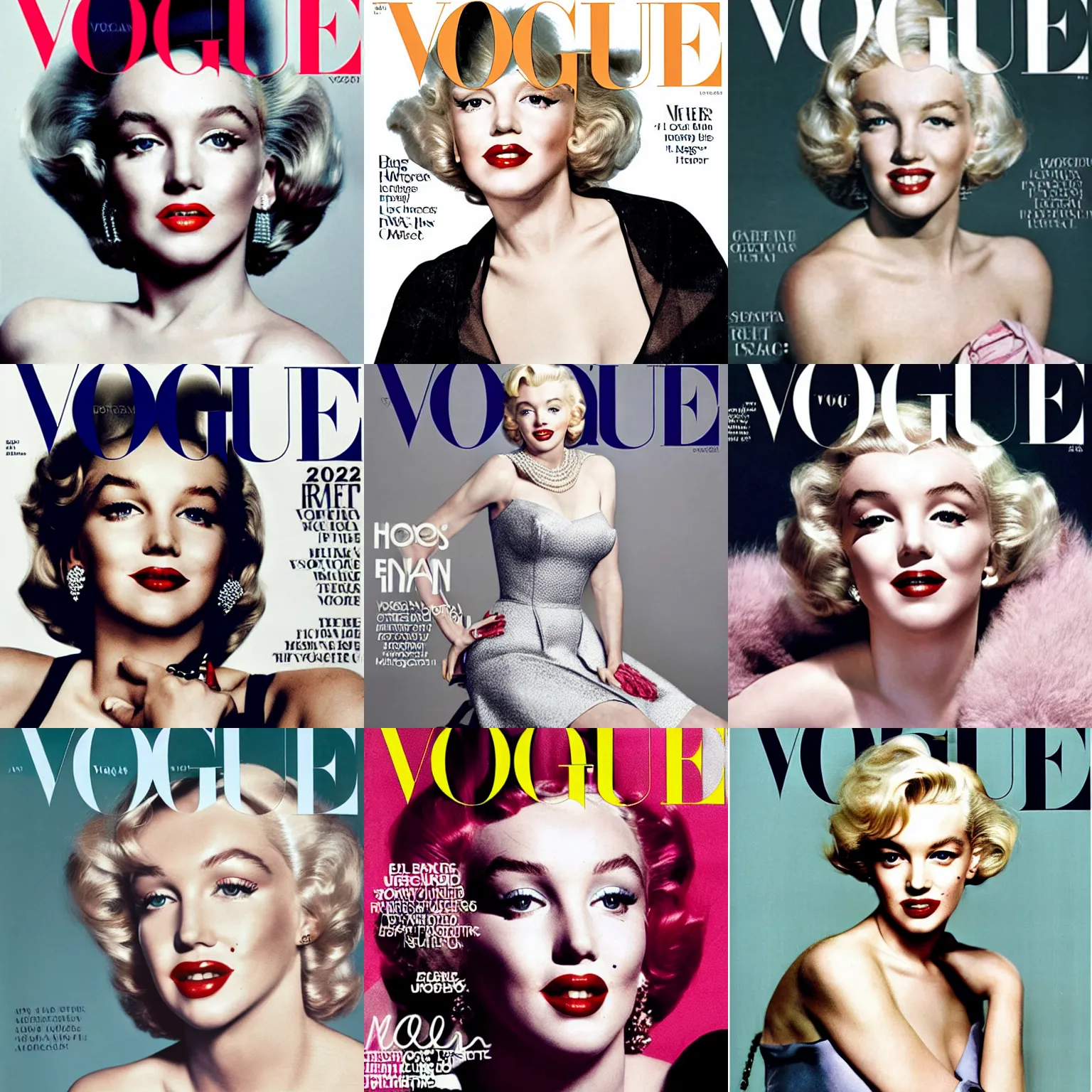 Prompt: Vogue September 2022 cover featuring Marylin Monroe with a modern look