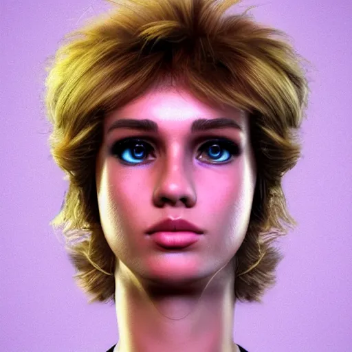 Prompt: a 8 0 s!!!!! woman with a 8 0 s hairstyle!!!!!, detailed facial features, golden ratio, centered, photorealistic photography, photorealism, cinematic photography, fisheye!!!!! lens, artstation, cgsociety contest winner, vignette