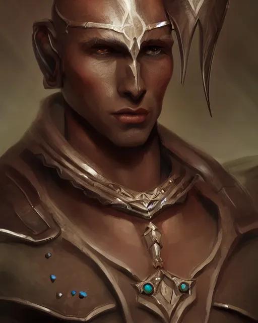 Image similar to a handsome noble male dark elf, obsidian skin, jewels, fantasy, intricate, highly detailed, digital painting, artstation, concept art, sharp focus, illustration