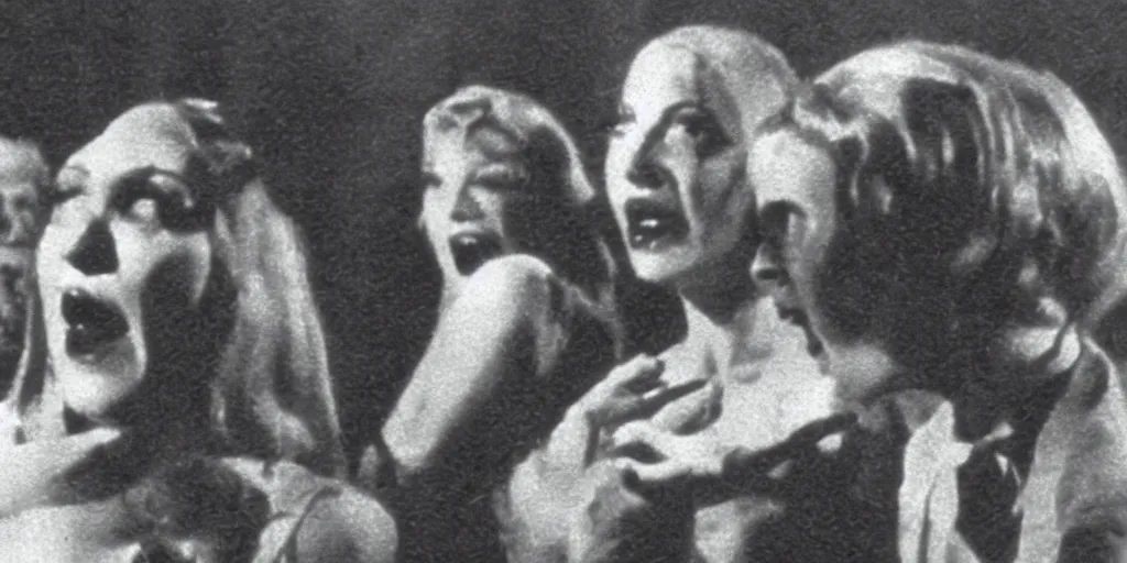 Prompt: a film still of a lost horror movie from the 1930s