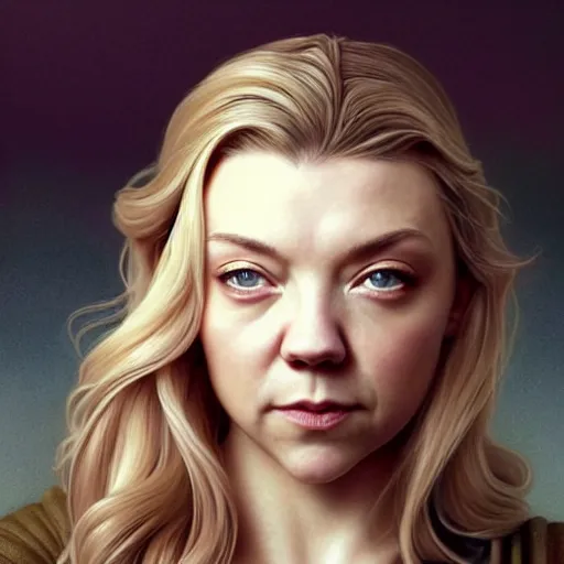 Prompt: portrait of Natalie Dormer eating hamburgers, extra onions and ketchup, luscious patty with sesame seeds, masculine ethereal, handsome, D&D, fantasy, intricate, elegant, highly detailed, digital painting, artstation, concept art, matte, sharp focus, illustration, art by Artgerm and Greg Rutkowski and Alphonse Mucha