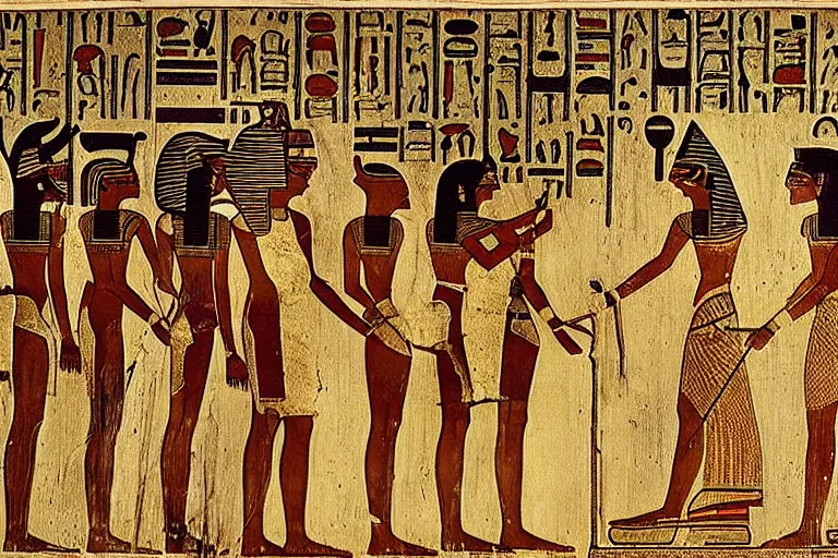 Image similar to Some Ancient Egyptian works are on papyrus, like The Book of the Dead