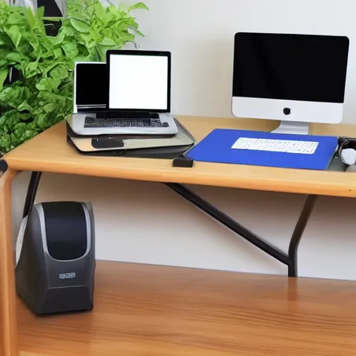 Prompt: a desktop teleporter pad, home office equipment design