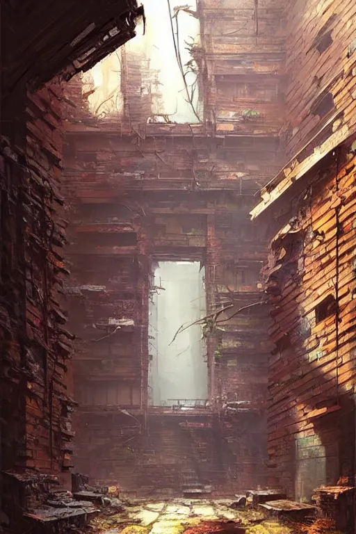 Image similar to (((((a ramshackle manhattan brick brownstone deep in the forest))))) by Eytan Zana!!!!!!!!!!!!!!!!!!!!!!!!!!!